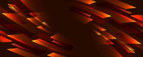 3D brown techno geometric background on dark space with glow lines motion effect decoration. Modern graphic design element high speed panoramic style concept for banner, flyer, card, or brochure cover vector