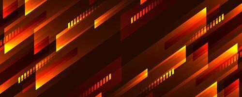 3D brown techno geometric background on dark space with glow lines motion effect decoration. Modern graphic design element high speed panoramic style concept for banner, flyer, card, or brochure cover vector