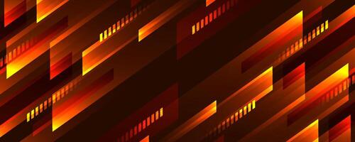 3D brown techno geometric background on dark space with glow lines motion effect decoration. Modern graphic design element high speed panoramic style concept for banner, flyer, card, or brochure cover vector