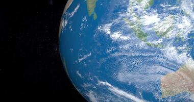 Indian ocean sea in planet earth, view from outer space video