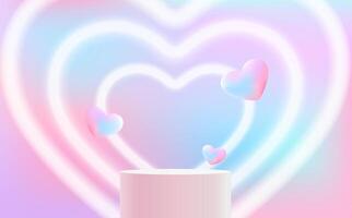 Heart background in pastel color for valentine card design vector