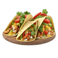 3d rendido delicioso grelhado frango tacos png