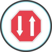 Two Way Flat Circle Icon vector