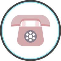 telephone Flat Circle Icon vector