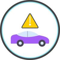 Traffic Jam Flat Circle Icon vector