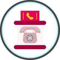 Telephone Booth Flat Circle Icon vector