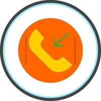 Incoming Call Flat Circle Icon vector