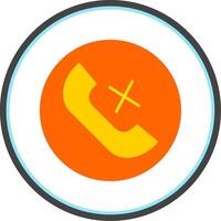 Missed Call Flat Circle Icon vector
