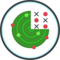 Radar Flat Circle Icon vector