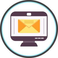 Email Flat Circle Icon vector