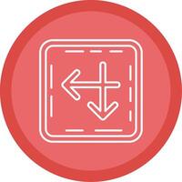 Intersect Flat Circle Multicolor Design Icon vector