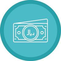 Riyal Flat Circle Multicolor Design Icon vector