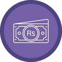 Rupee Flat Circle Multicolor Design Icon vector