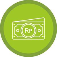 Indonesian rupiah Flat Circle Multicolor Design Icon vector