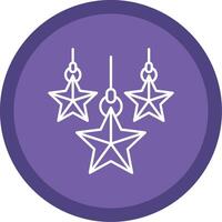 Christmas star Flat Circle Multicolor Design Icon vector