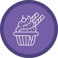 Cupcake Flat Circle Multicolor Design Icon vector