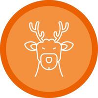 Deer Flat Circle Multicolor Design Icon vector