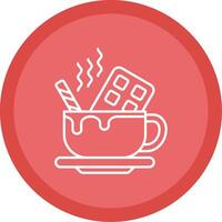 Hot Chocolate Flat Circle Multicolor Design Icon vector