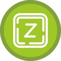 Letter z Flat Circle Multicolor Design Icon vector