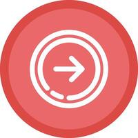 Right arrow Flat Circle Multicolor Design Icon vector