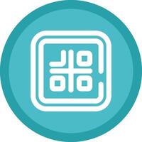 Qr code Flat Circle Multicolor Design Icon vector