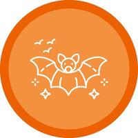 Bat Flat Circle Multicolor Design Icon vector
