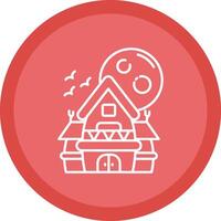 Haunted house Flat Circle Multicolor Design Icon vector