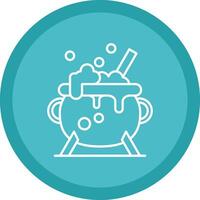 Cauldron Flat Circle Multicolor Design Icon vector