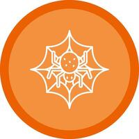 Spider web Flat Circle Multicolor Design Icon vector