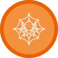 Spider web Flat Circle Multicolor Design Icon vector