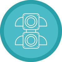Traffic light Flat Circle Multicolor Design Icon vector