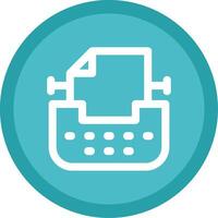 Typewriter Flat Circle Multicolor Design Icon vector