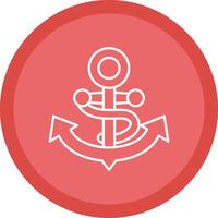 Anchor Flat Circle Multicolor Design Icon vector