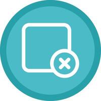 Delete square Flat Circle Multicolor Design Icon vector