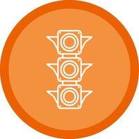 Traffic light Flat Circle Multicolor Design Icon vector