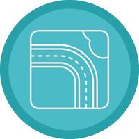 Highway Flat Circle Multicolor Design Icon vector