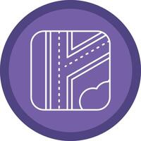 Road Flat Circle Multicolor Design Icon vector