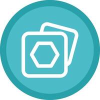 Polygon frame Flat Circle Multicolor Design Icon vector