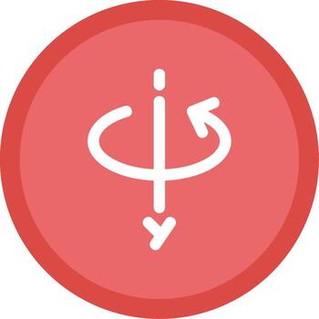 3d rotate y axis Flat Circle Multicolor Design Icon vector