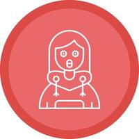 Surprised Flat Circle Multicolor Design Icon vector