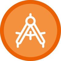Drawing compass Flat Circle Multicolor Design Icon vector