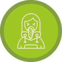 Vomit Flat Circle Multicolor Design Icon vector