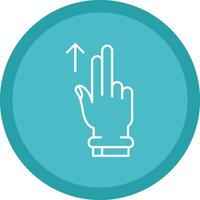 Two Fingers Up Flat Circle Multicolor Design Icon vector