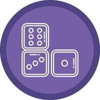 Dices Flat Circle Multicolor Design Icon vector