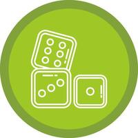 Dices Flat Circle Multicolor Design Icon vector