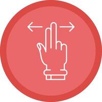 Two Fingers Horizontal Scroll Flat Circle Multicolor Design Icon vector