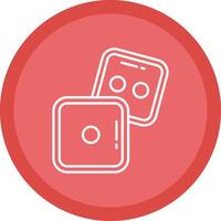 Dice Flat Circle Multicolor Design Icon vector
