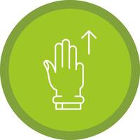 Three Fingers Up Flat Circle Multicolor Design Icon vector
