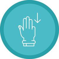 Three Fingers Down Flat Circle Multicolor Design Icon vector