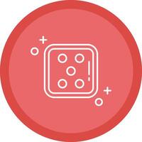 Dice five Flat Circle Multicolor Design Icon vector